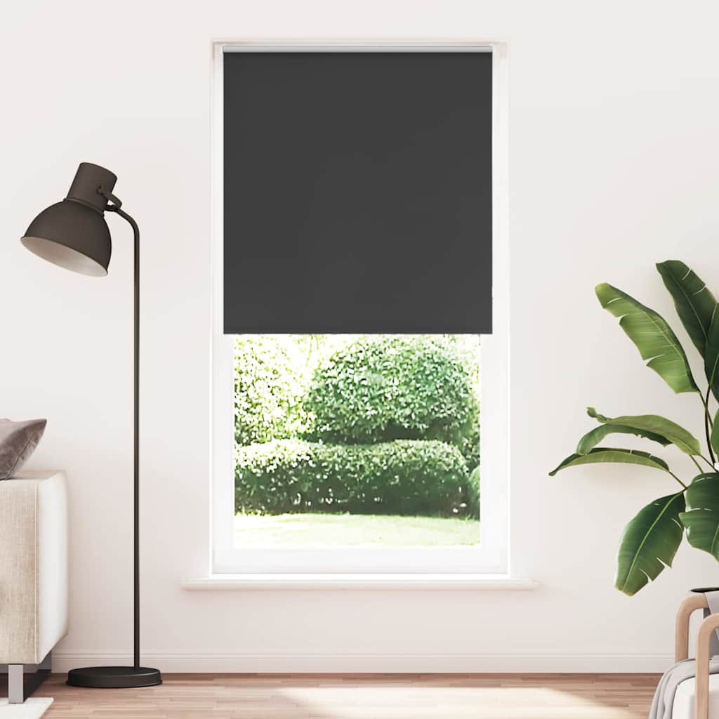 Roller Blind Blackout Black 90x210 cm Fabric Width 85.7 cm Polyester